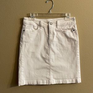 Eddie Bauer White Denim Pencil Skirt